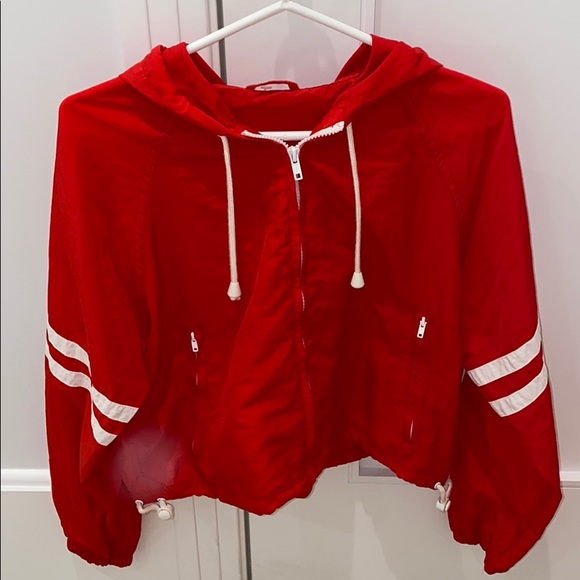 Brandy Melville Red and White Jacket - Picture 1 of 2